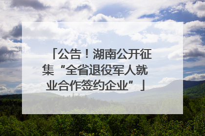 公告！湖南公开征集“全省退役军人就业合作签约企业”