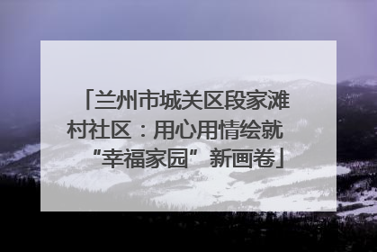 兰州市城关区段家滩村社区：用心用情绘就“幸福家园”新画卷