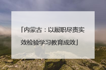 内蒙古：以履职尽责实效检验学习教育成效
