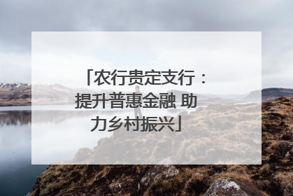 农行贵定支行：提升普惠金融 助力乡村振兴