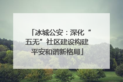 冰城公安：深化“五无”社区建设构建平安和谐新格局