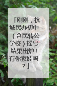 刚刚，杭城民办初中（含民转公学校）摇号结果出炉！有你家娃吗？