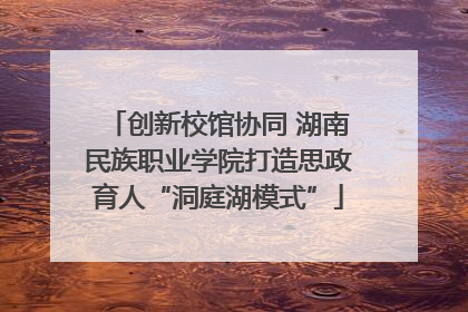 创新校馆协同 湖南民族职业学院打造思政育人“洞庭湖模式”