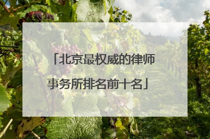 北京最权威的律师事务所排名前十名