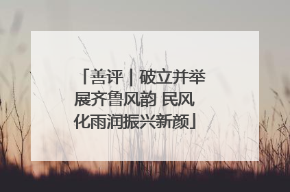 善评｜破立并举展齐鲁风韵 民风化雨润振兴新颜