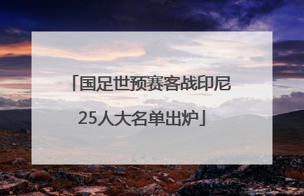 国足世预赛客战印尼25人大名单出炉