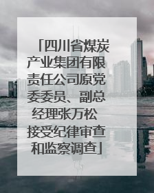 四川省煤炭产业集团有限责任公司原党委委员、副总经理张万松 接受纪律审查和监察调查