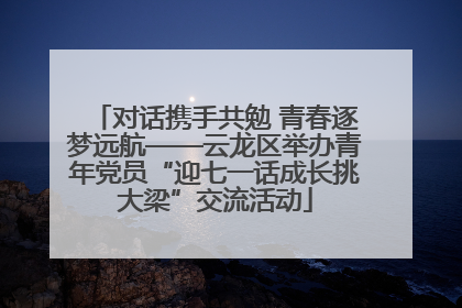 对话携手共勉 青春逐梦远航——云龙区举办青年党员“迎七一话成长挑大梁”交流活动