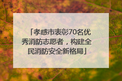 孝感市表彰70名优秀消防志愿者，构建全民消防安全新格局
