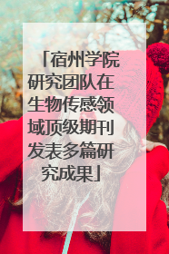 宿州学院研究团队在生物传感领域顶级期刊发表多篇研究成果