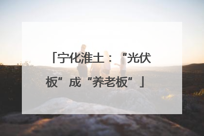 宁化淮土：“光伏板”成“养老板”