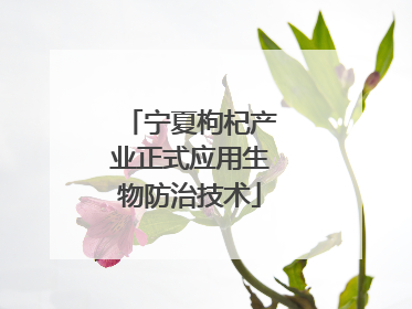 宁夏枸杞产业正式应用生物防治技术