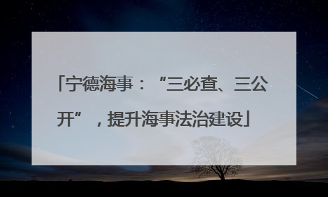 宁德海事：“三必查、三公开”，提升海事法治建设