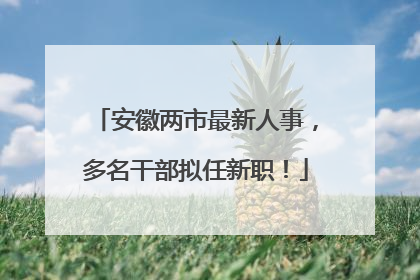 安徽两市最新人事，多名干部拟任新职！