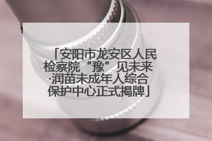 安阳市龙安区人民检察院“豫”见未来·润苗未成年人综合保护中心正式揭牌