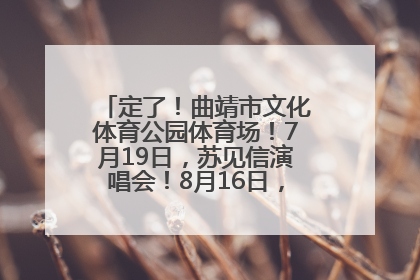 定了！曲靖市文化体育公园体育场！7月19日，苏见信演唱会！8月16日，萧敬腾演唱会！