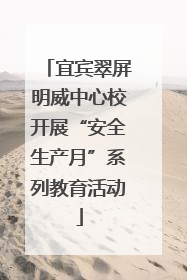 宜宾翠屏明威中心校开展“安全生产月”系列教育活动
