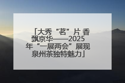 大秀“茗”片 香飘京华——2025年“一展两会”展现泉州茶独特魅力