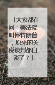 大家都在问：美法院叫停特朗普，原来的关税谈判都白谈了？