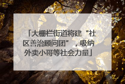 大栅栏街道将建“社区善治顾问团”，吸纳外卖小哥等社会力量