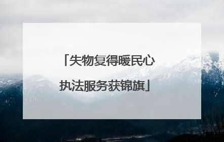 失物复得暖民心 执法服务获锦旗