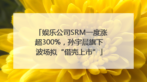 娱乐公司SRM一度涨超300%，孙宇晨旗下波场拟“借壳上市”
