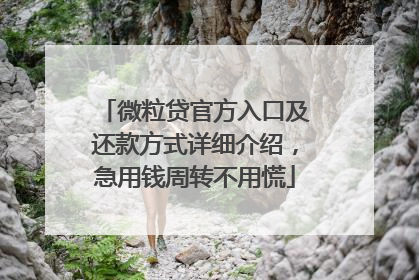 微粒贷官方入口及还款方式详细介绍，急用钱周转不用慌