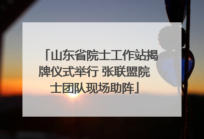 山东省院士工作站揭牌仪式举行 张联盟院士团队现场助阵