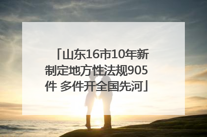 山东16市10年新制定地方性法规905件 多件开全国先河