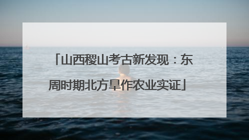 山西稷山考古新发现：东周时期北方旱作农业实证