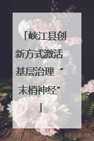 峡江县创新方式激活基层治理“末梢神经”