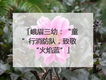 峨眉三幼：“童”行消防队，致敬“火焰蓝”