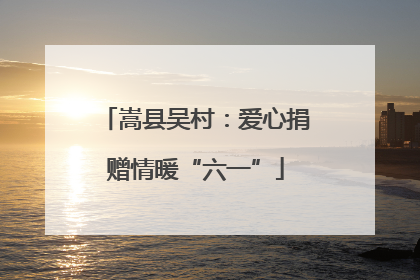 嵩县吴村：爱心捐赠情暖“六一”