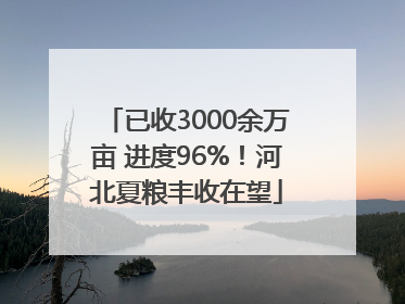已收3000余万亩 进度96%！河北夏粮丰收在望