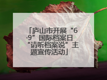 庐山市开展“6·9”国际档案日“请听档案说”主题宣传活动