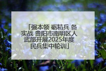 强本领 砺精兵 备实战 贵阳市南明区人武部开展2025年度民兵集中轮训