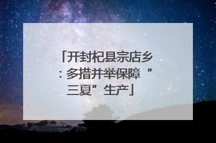 开封杞县宗店乡：多措并举保障“三夏”生产