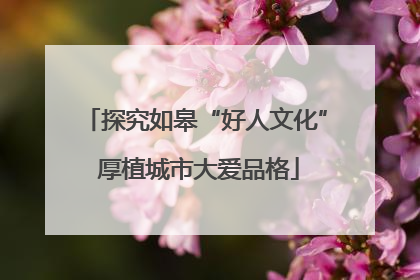 探究如皋“好人文化” 厚植城市大爱品格