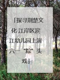 探寻荆楚文化 江岸区滨江幼儿园上演六一“粽”头戏