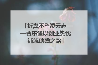 折翼不坠凌云志——曹东锋以创业热忱铺就助残之路
