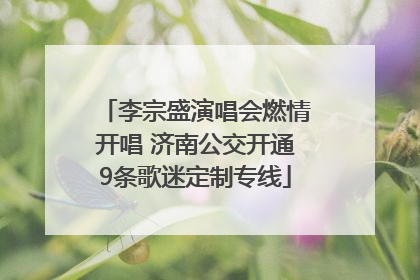 李宗盛演唱会燃情开唱 济南公交开通9条歌迷定制专线
