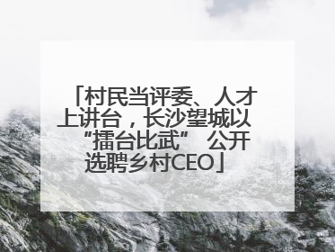 村民当评委、人才上讲台，长沙望城以“擂台比武” 公开选聘乡村CEO