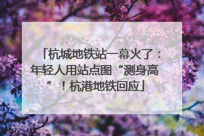 杭城地铁站一幕火了：年轻人用站点图“测身高”！杭港地铁回应