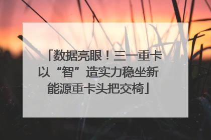 数据亮眼！三一重卡以“智”造实力稳坐新能源重卡头把交椅