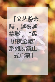 文艺游金陵，越夜越精彩，“遇见夜金陵”系列展演正式启幕