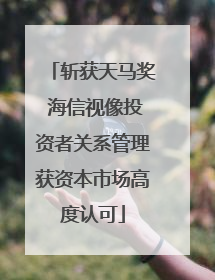 斩获天马奖 海信视像投资者关系管理获资本市场高度认可