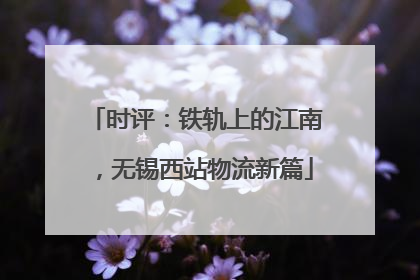 时评：铁轨上的江南，无锡西站物流新篇