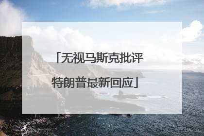 无视马斯克批评 特朗普最新回应