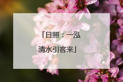日照：一泓清水引客来
