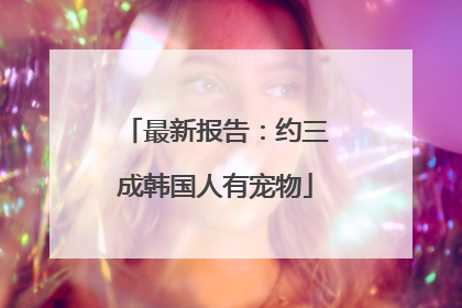 最新报告：约三成韩国人有宠物